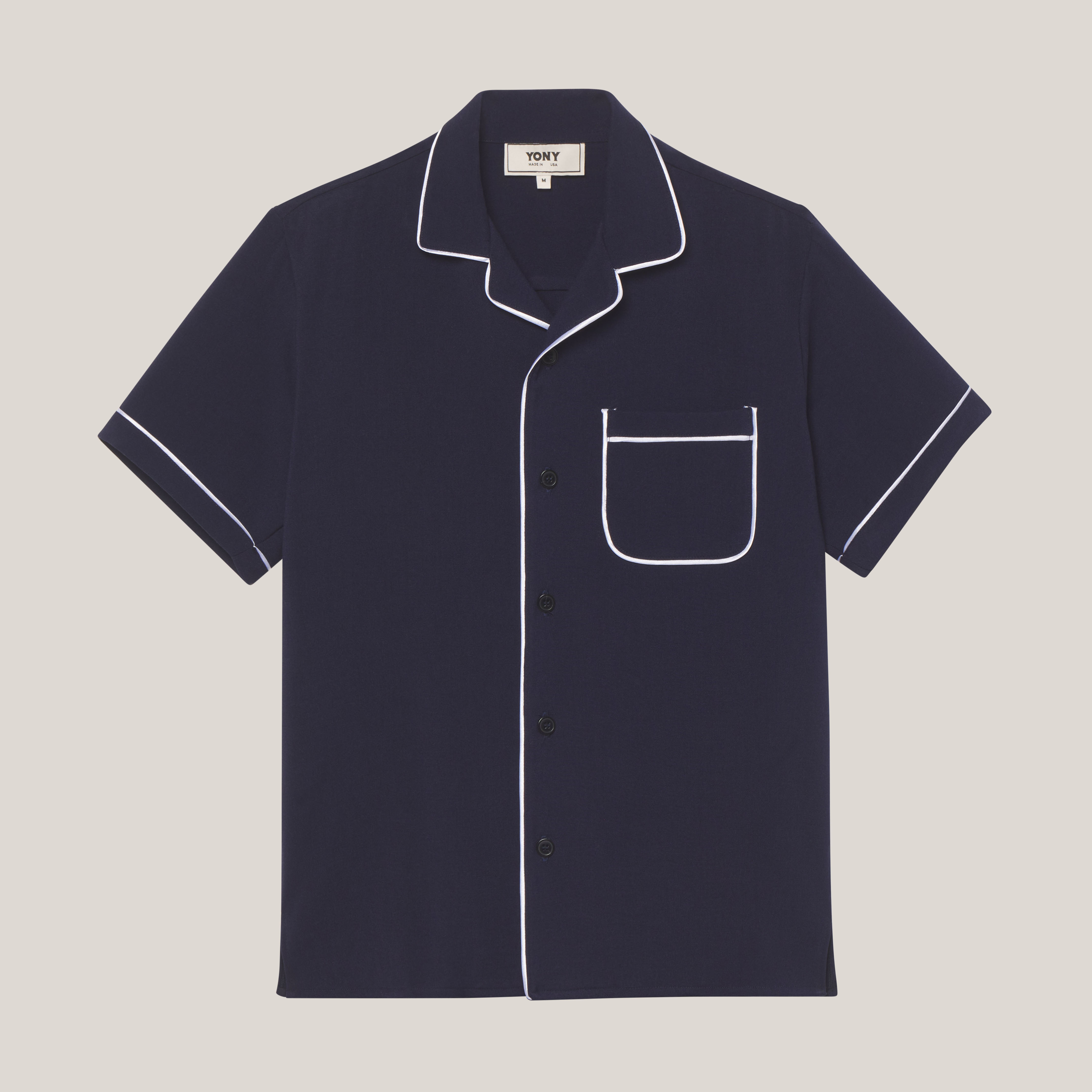 Camp Collar Shirt With Piping | YONY