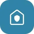 blue secure home icon
