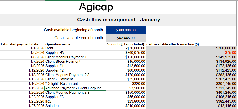 Landing page - Resource - Excel - Cashflow Forecast Download - January - FR