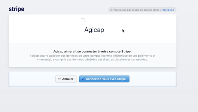 Connectez facilement Agicap et Stripe