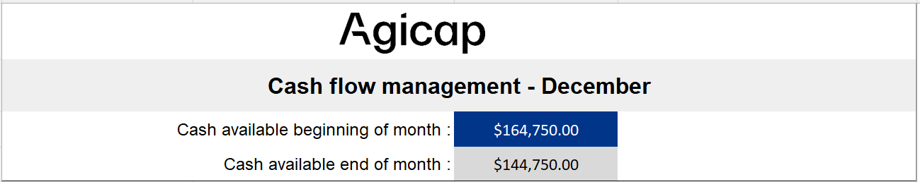 Blog post - Visual - cash flow forecast excel - Balance in December - FR