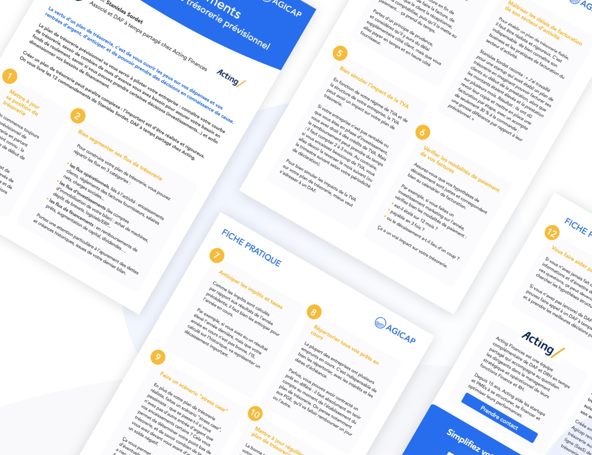 Fiche pratique 12 commandements du plan de trésorerie