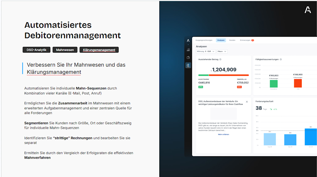 Visual explaining automated debt management implies on the platform of Agicap