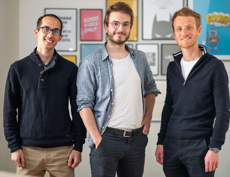 Fondateurs d'Agicap : Sébastien Beyet, Clément Mauguet et Lucas Bertola