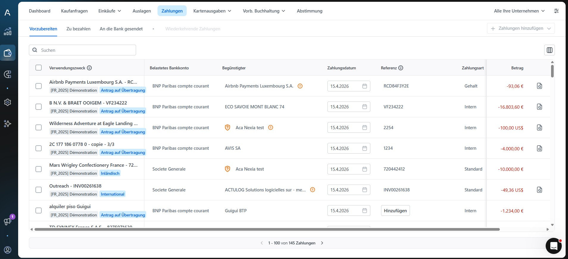 A visual showing Agicap's interface with supplier payments