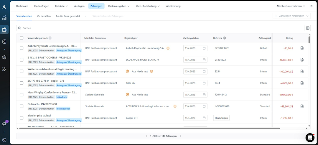 A visual showing Agicap's interface with supplier payments