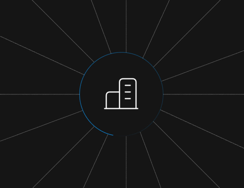 Blog post - Blue - Logo with building