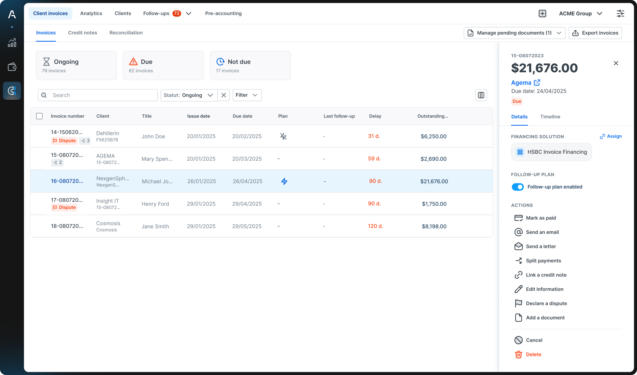 Product visual about Account receivables & Client invoices 