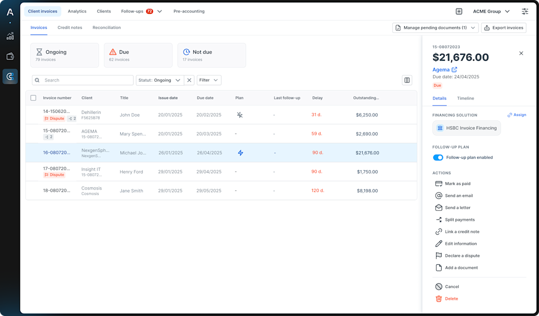 Product visual about Account receivables & Client invoices