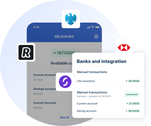 View the balances for all your bank accounts