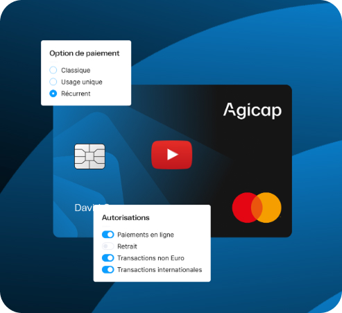 Infographic showing payment options and possibilities of Agicap's corporate card