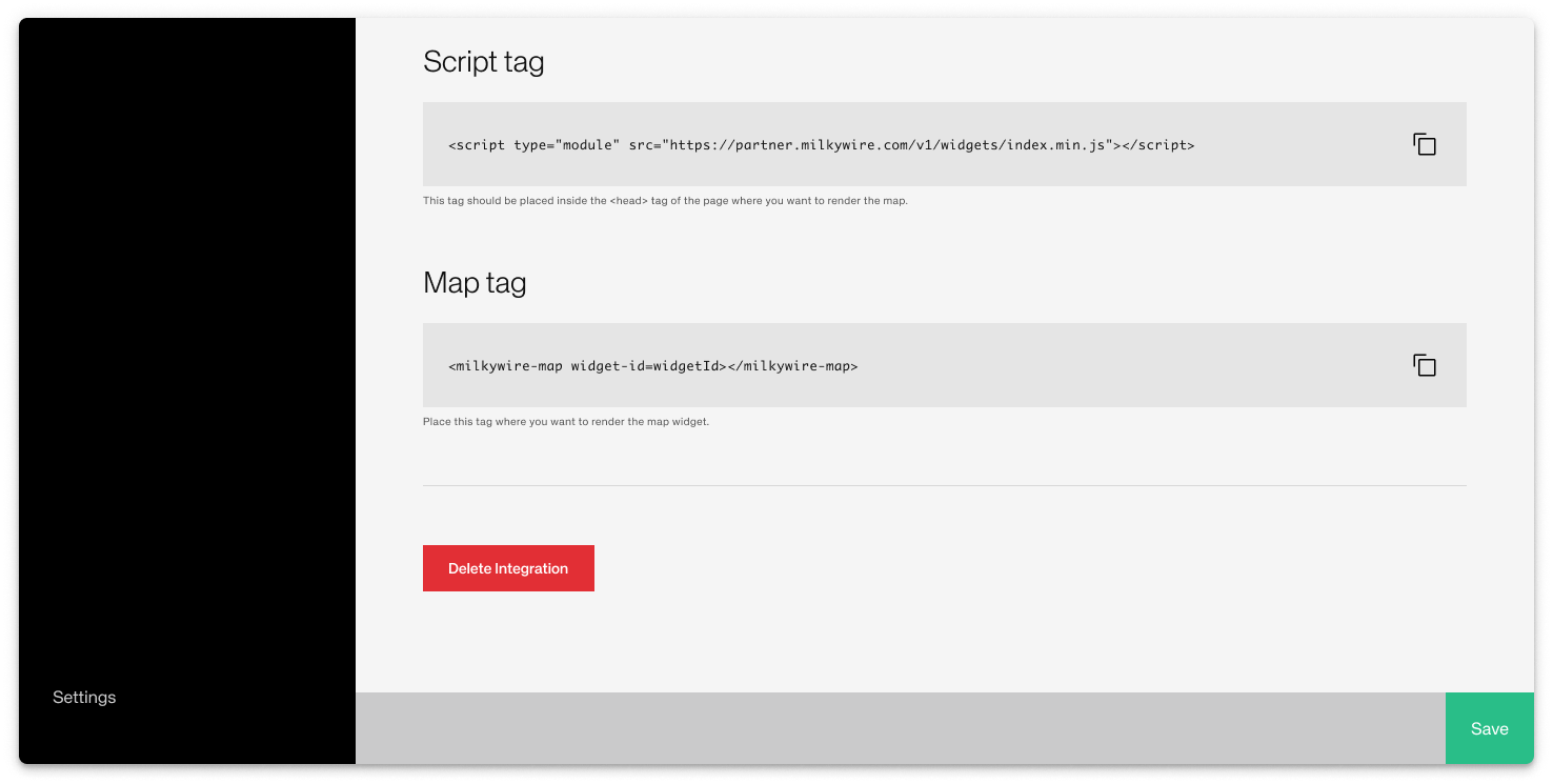 Map widget builder tags
