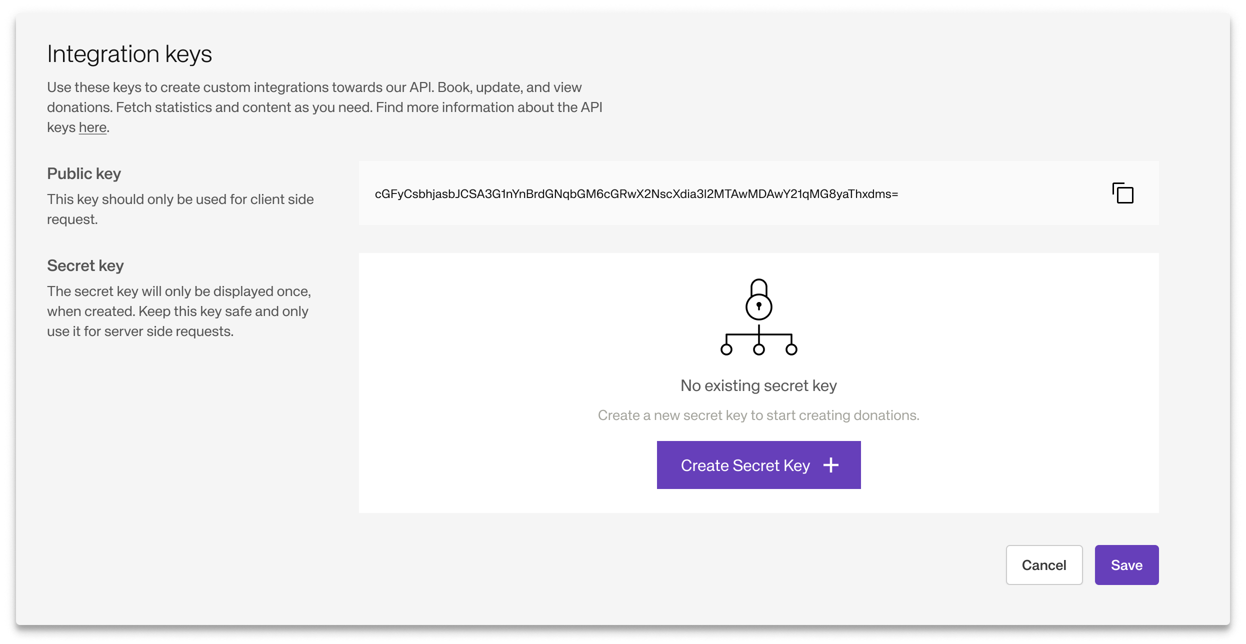 Integration keys