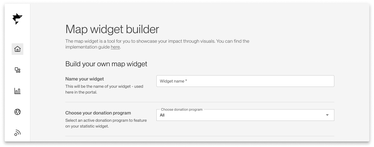 Map widget builder set up