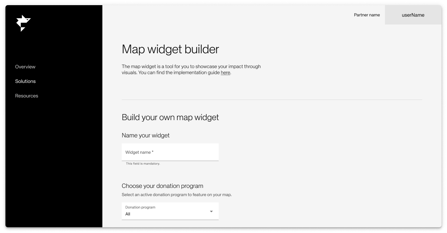 Map widget builder set up