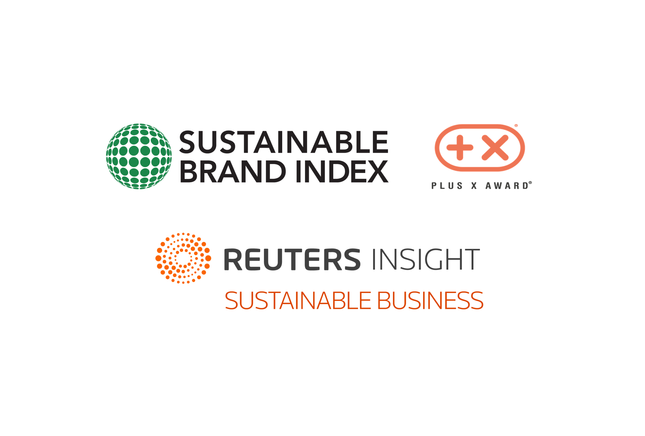 Sustainable Brand index, Plus X award, Reuters insight Sustainable business