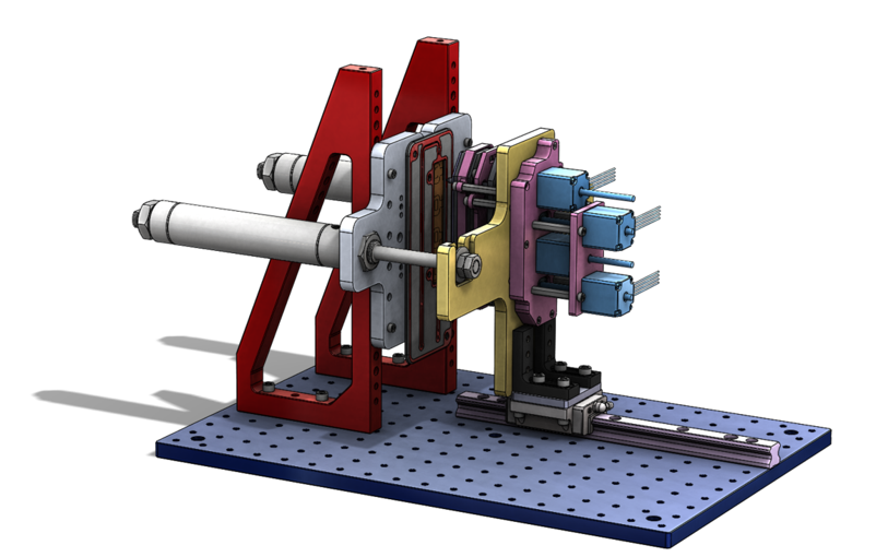 I designed an instrument for closing micro-wells with a specified force using stepper motors and load cells