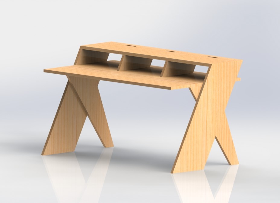I designed and built a desk for music production equipment