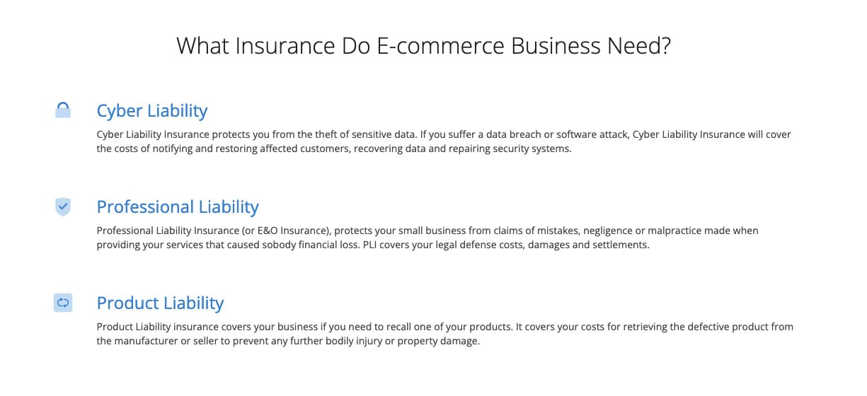 Insurance for ecommerce