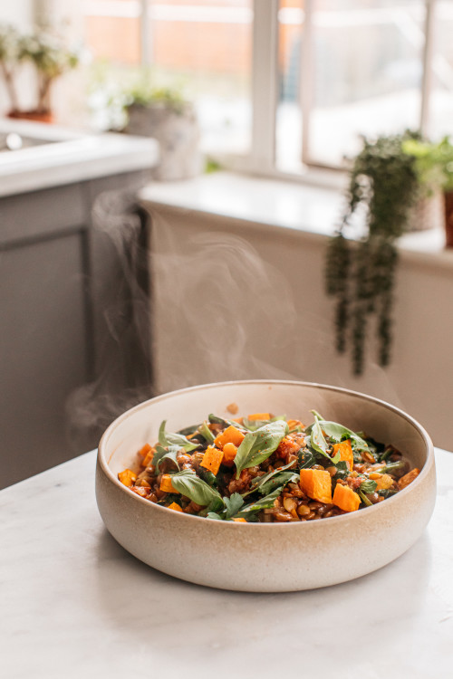 Lentil, Sweet Potato & Spinach Bowl