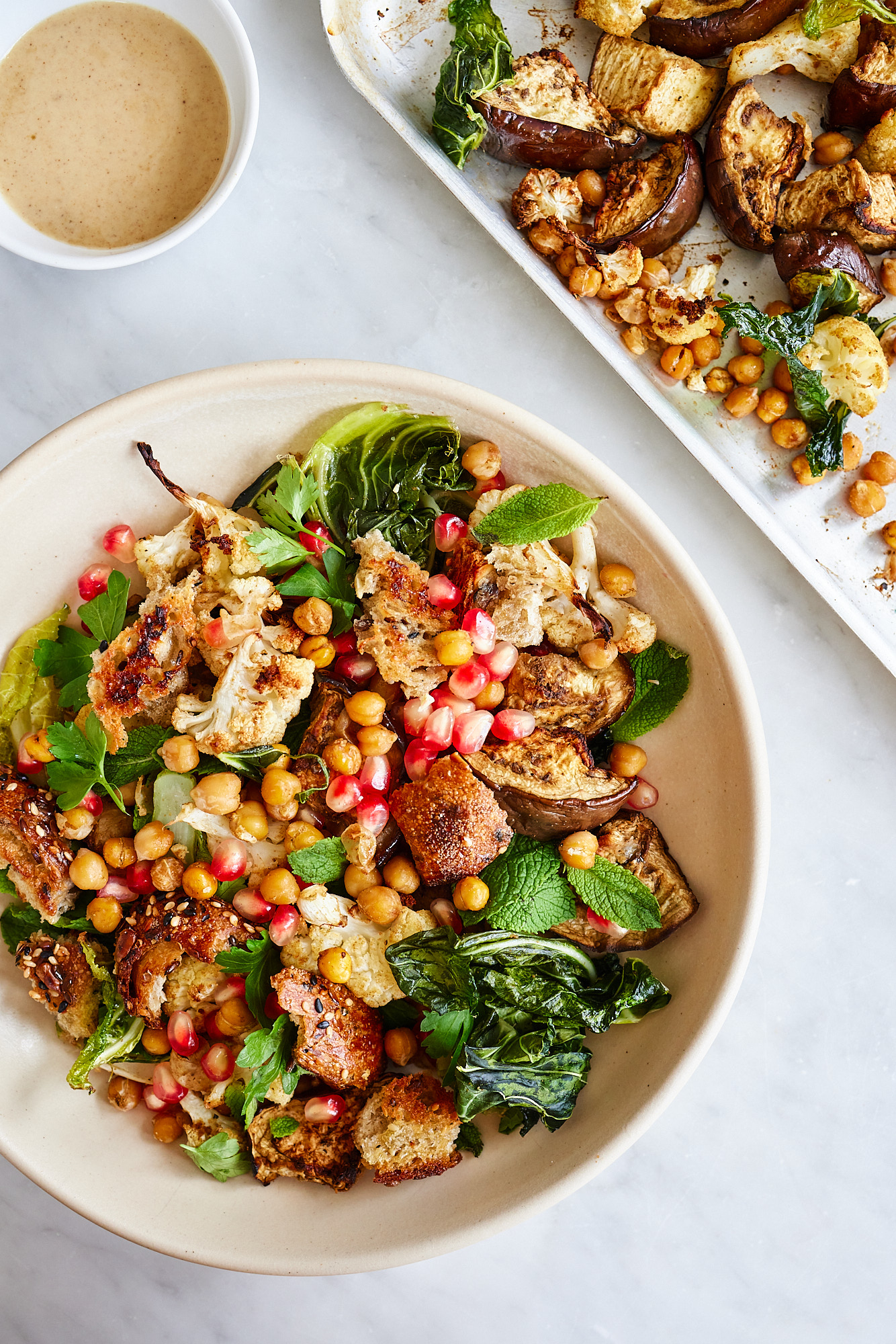 Roasted Cauliflower & Aubergine Salad Bowl