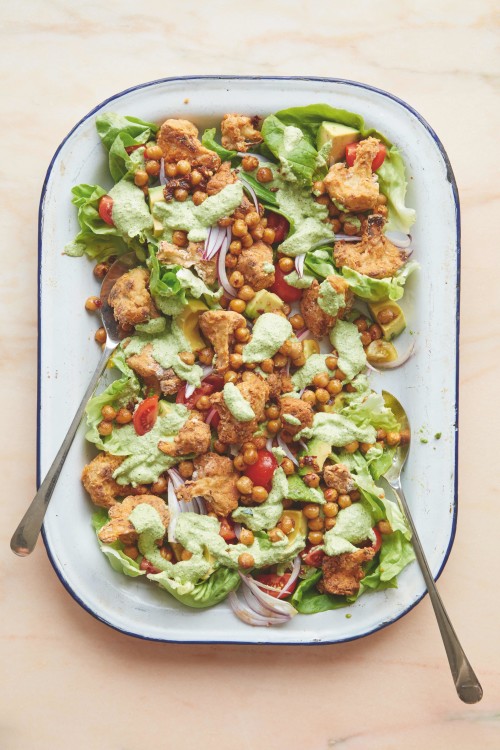 Crispy Buffalo Cauliflower Traybake