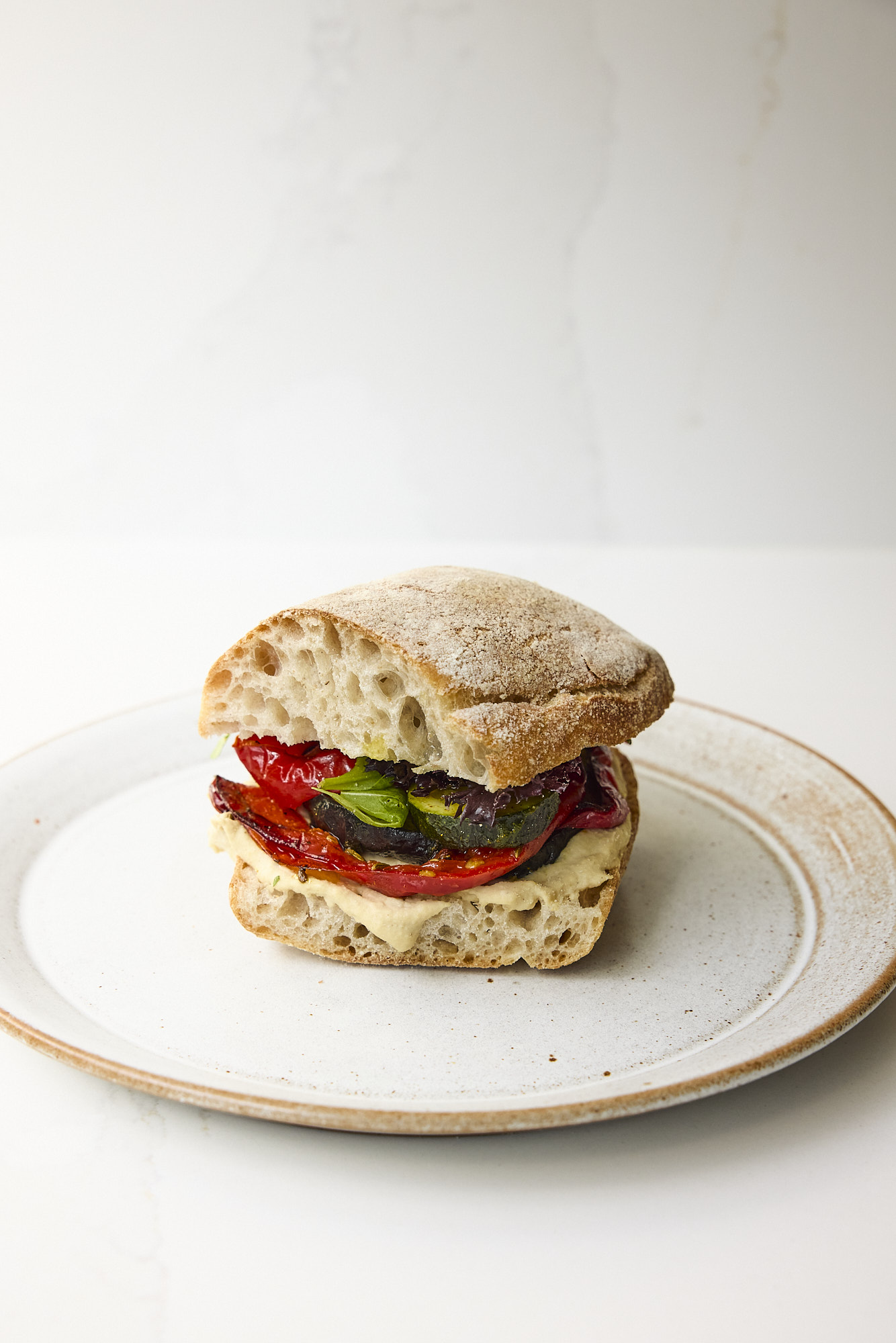 Creamy Hummus & Roasted Veg Sandwich