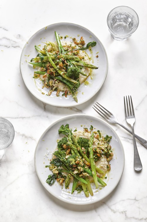 Butter Bean Mash with Garlicky Almonds and Greens