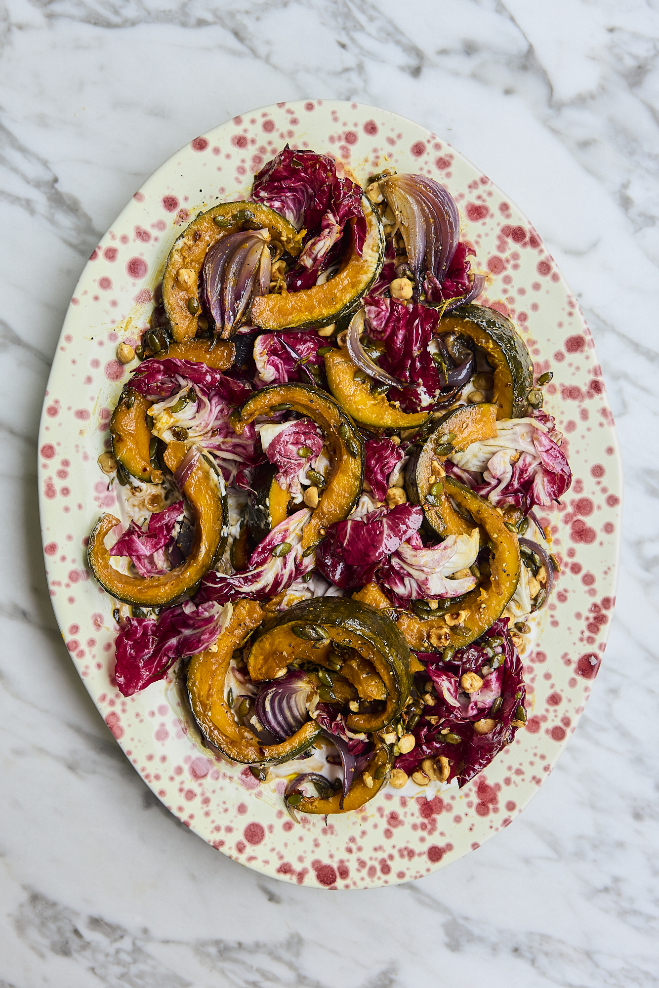 Delica Pumpkin & Radicchio Salad with Toasted Seeds