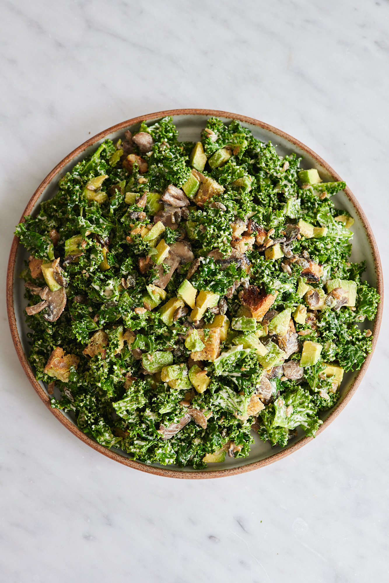 Creamy Kale & Mushroom Salad - Deliciously Ella