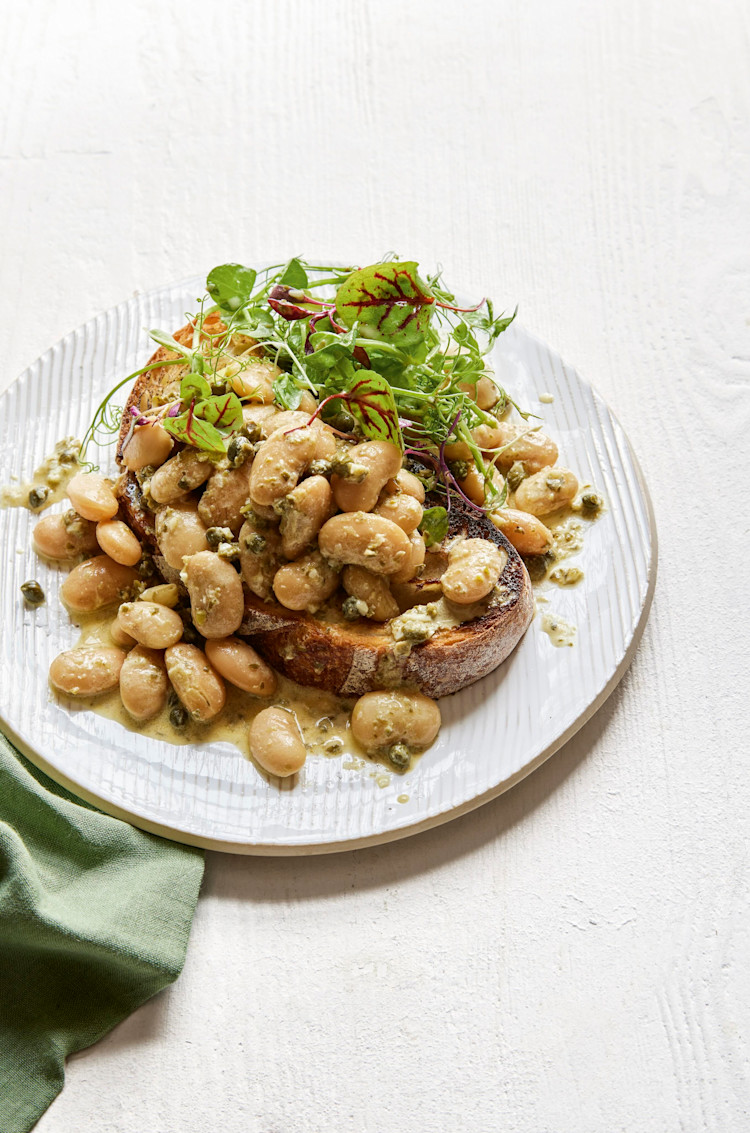 Creamy Tahini Beans On Toast