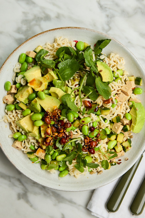 Sticky Tamari Tofu & Spelt Noodles