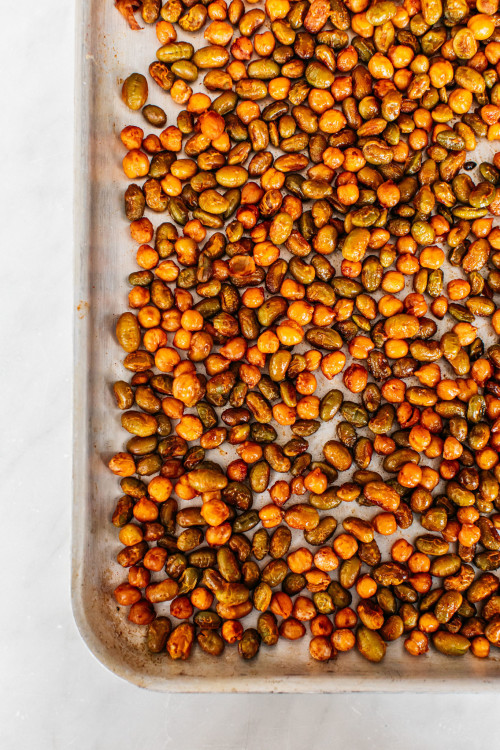 Crispy Edamame & Chickpeas