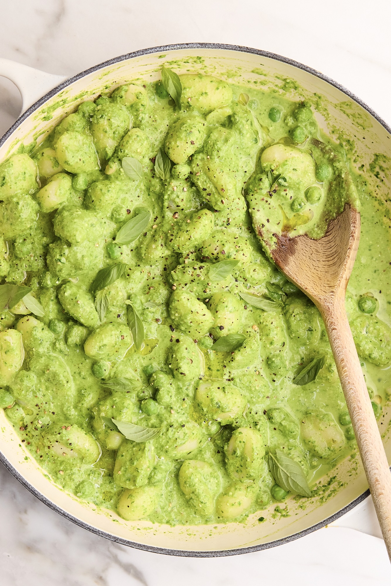 One-Pan Pea & Spinach Gnocchi