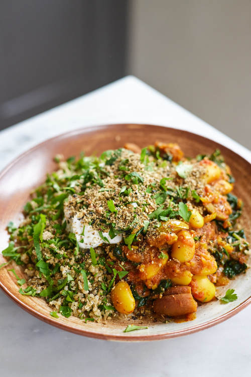 Butter Bean, Apricot & Tomato Stew With Herby Quinoa
