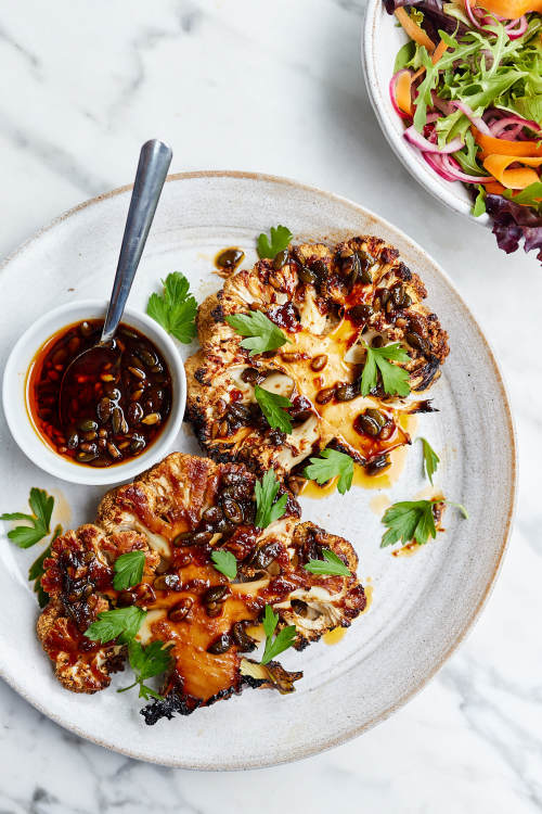 Smoky Miso Cauliflower Steaks