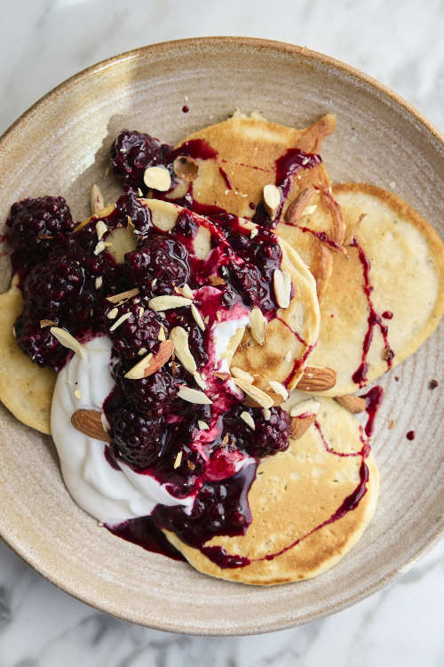 Back-To-School Pancakes With Blackberry Compote 