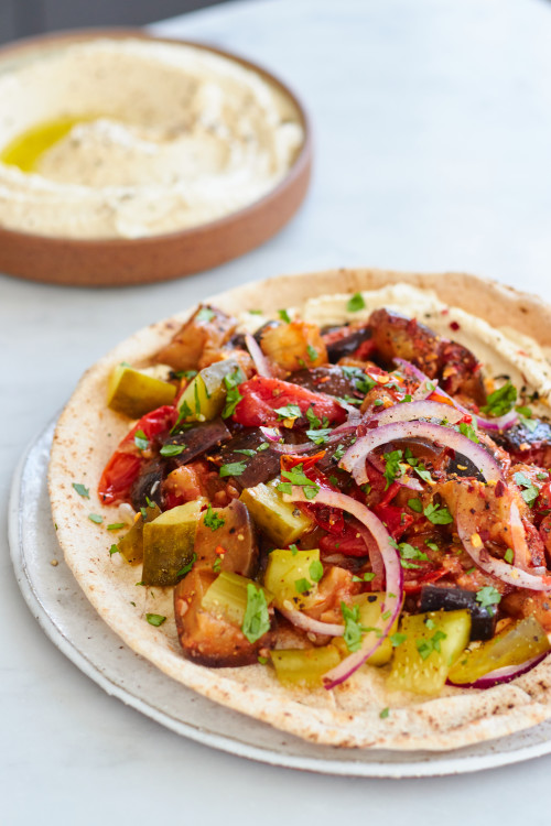 Shawarma-Spiced Aubergine Wraps