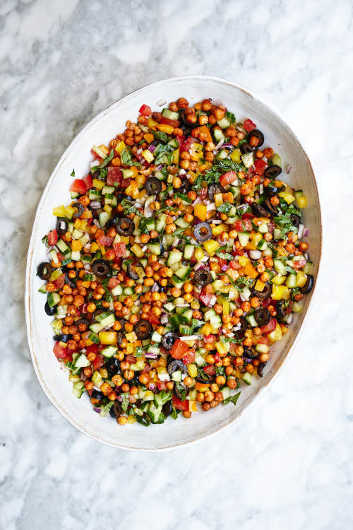 Chopped Tomato, Basil & Olive Salad