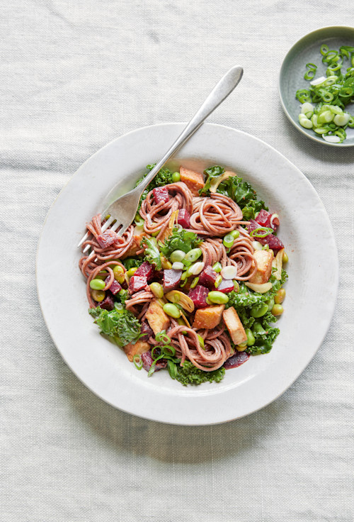 Creamy Beetroot, Miso & Tofu Noodles
