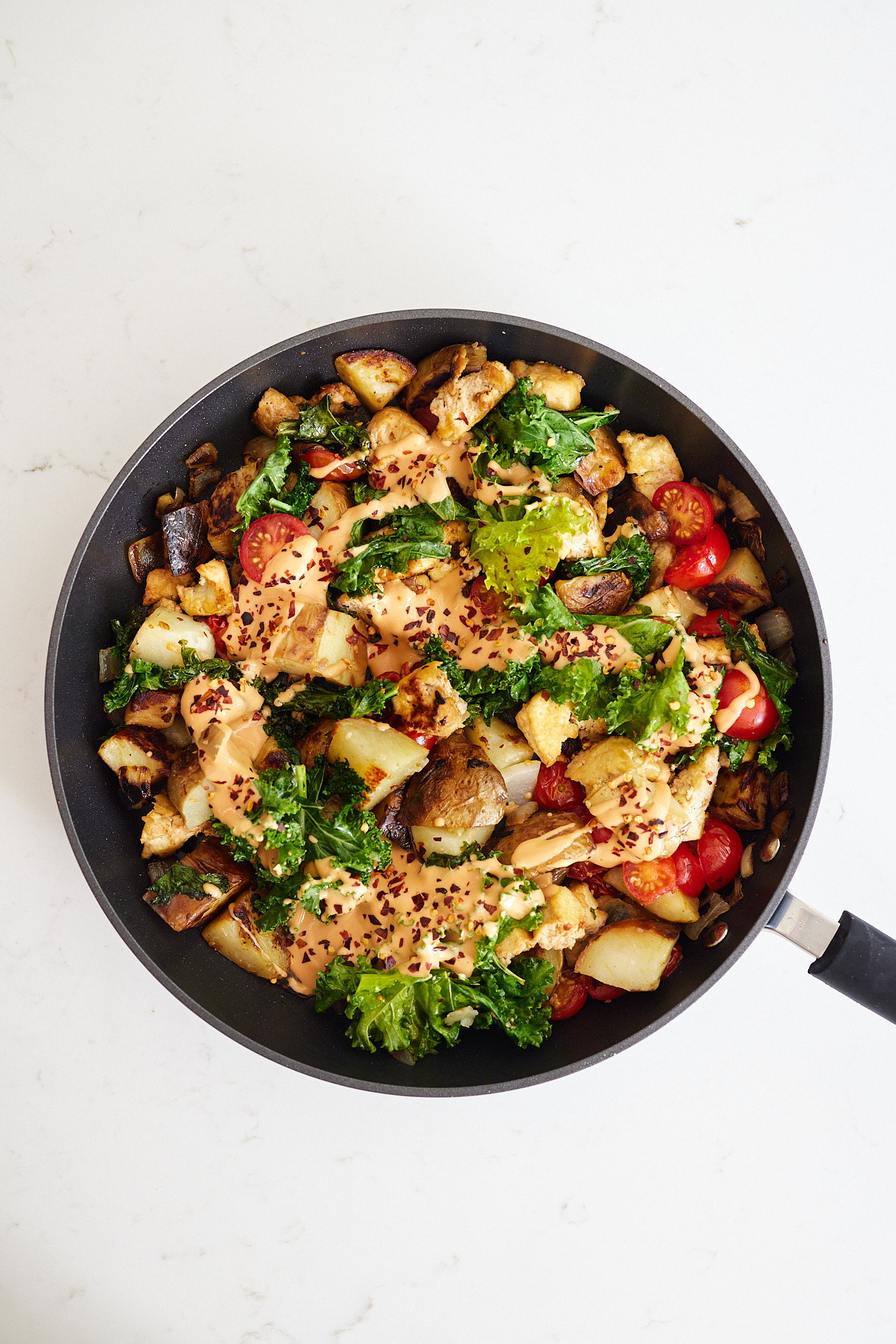 Tofu & Potato Breakfast Hash With Spicy Tahini Sauce Deliciously Ella (US)