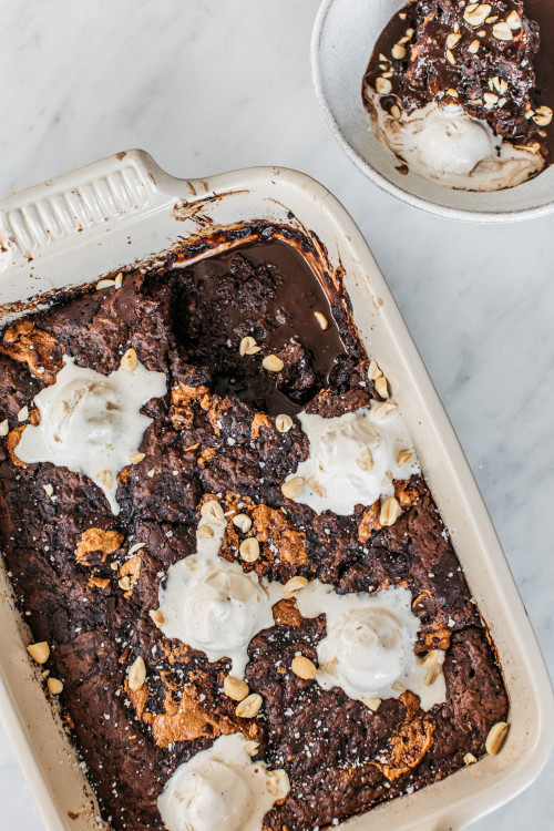 Chocolate & Peanut Butter Self-Saucing Pudding 