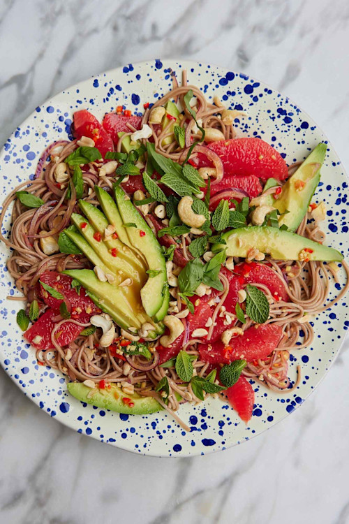 Tangy Avocado & Grapefruit Noodle Salad