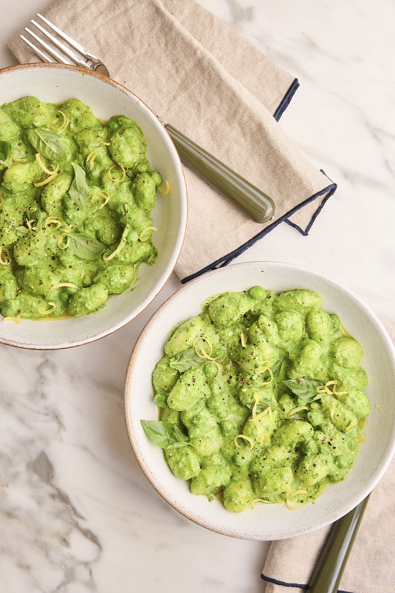 One-Pan Pea & Spinach Gnocchi