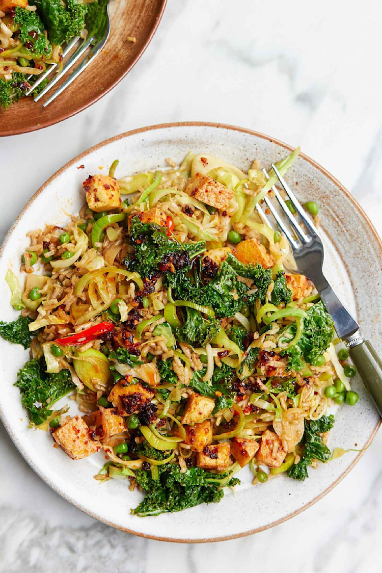 Speedy Green Rice Bowls With Sticky Tofu