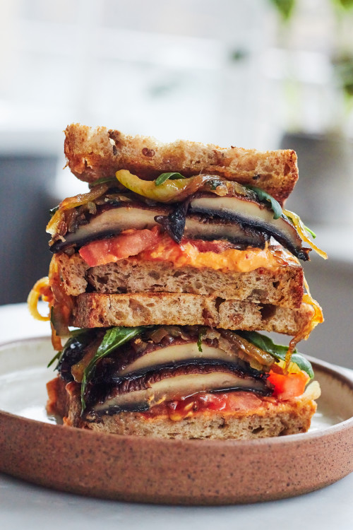 Roasted Portobello & Caramelised Onion Sandwich