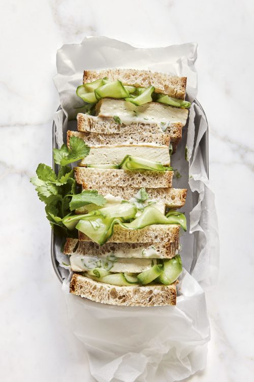 Quick Pan-Fried Tofu And Herby Yoghurt Sandwich