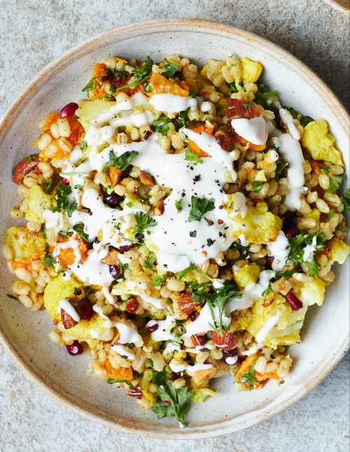 Pearl Barley, Roasted Cauliflower & Almond Salad