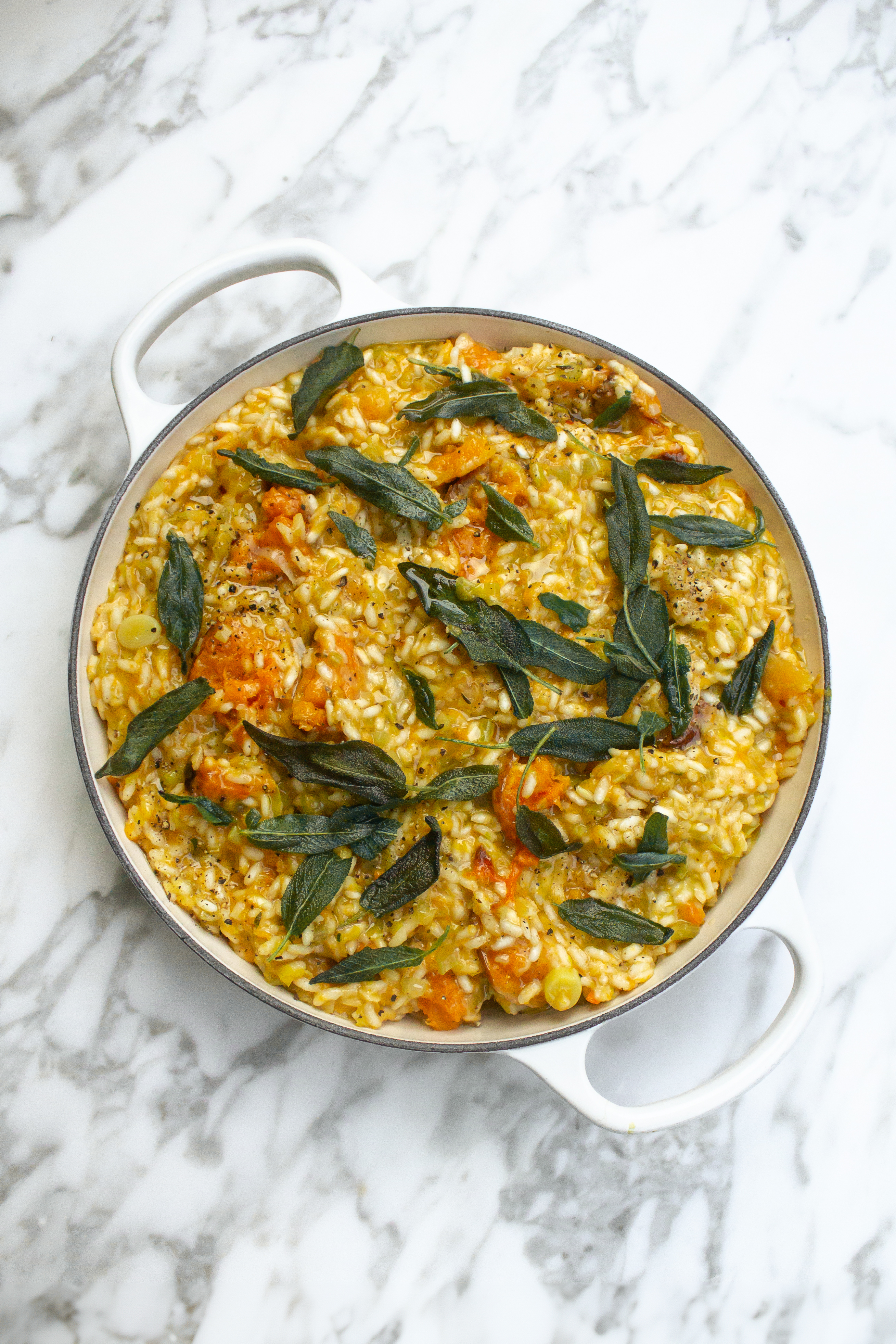 Roasted Squash Risotto with Crispy Sage