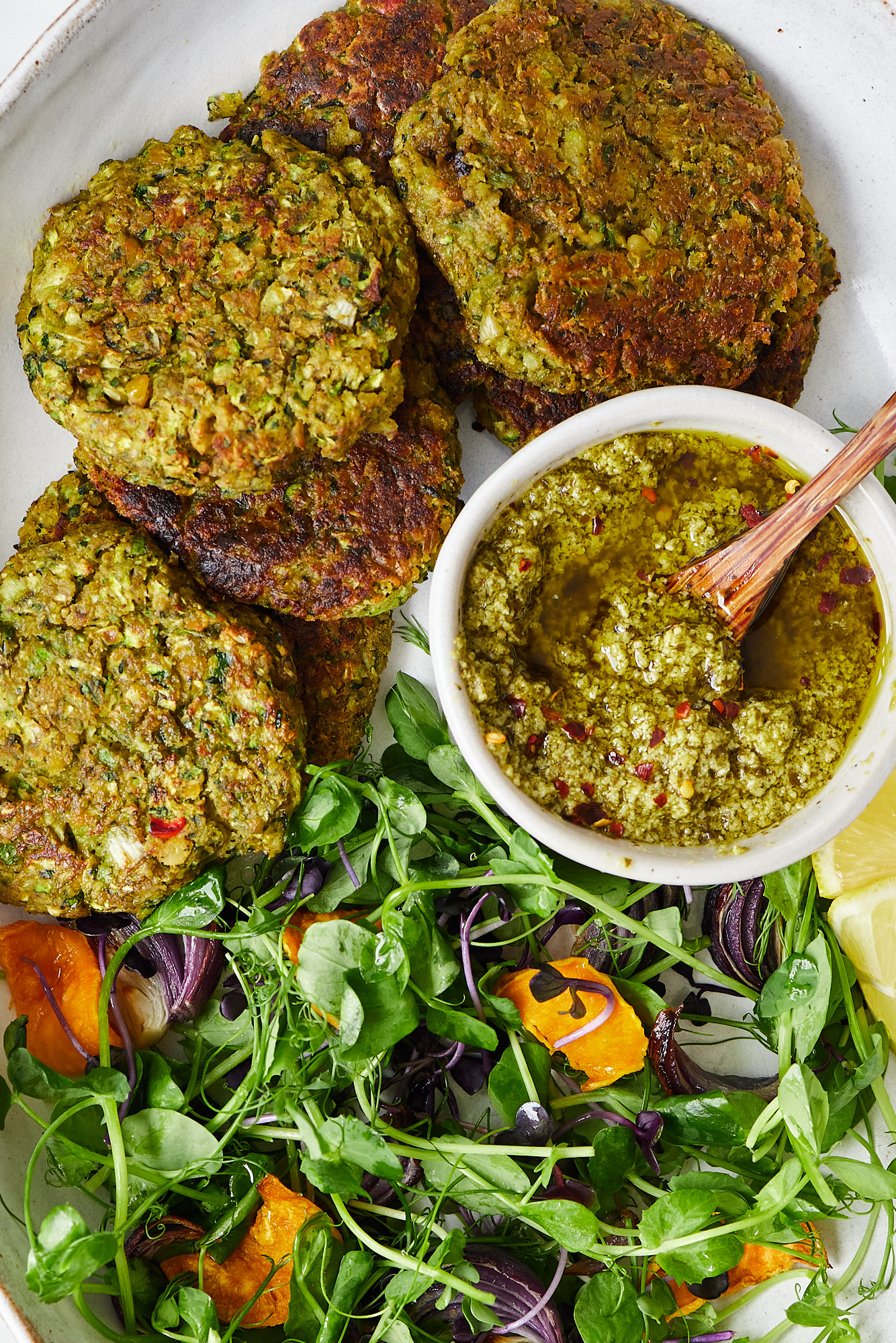 Spiced Courgette & Chickpea Fritters Deliciously Ella